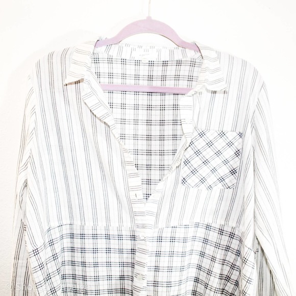 Anthro Mystree Oversized Button Down Blouse M - Picture 5 of 6